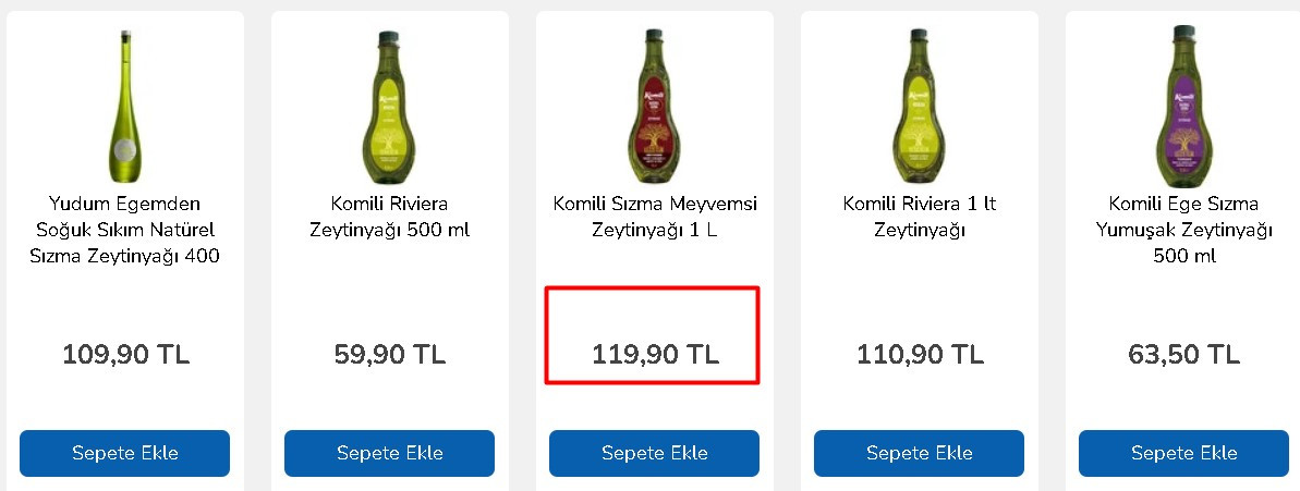 Ayçiçek yağı beklenirken rekor zam ona geldi! 1 LT zeytinyağı fiyatı 119.90 TL oldu 5 litresi 450 liraya dayandı