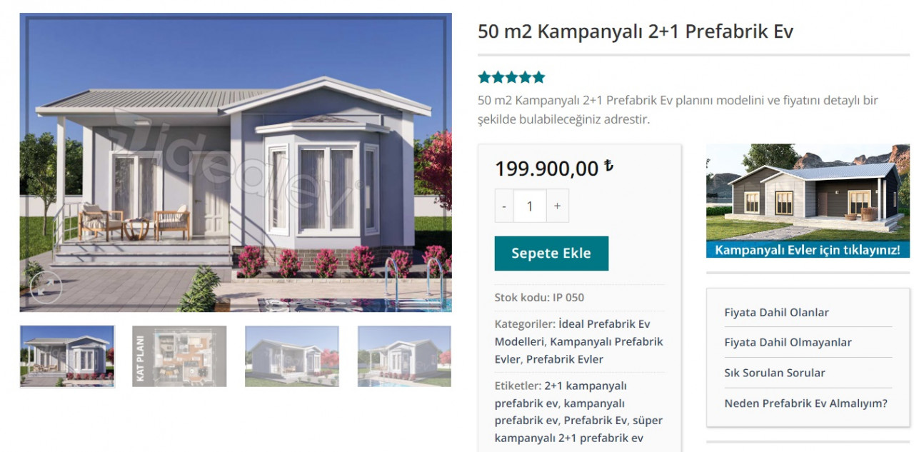 2+1 prefabrik ev 49.900 TL! Devlet prefabrik ev yaptırana destek oluyor!