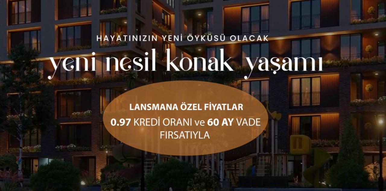 Acıbadem Konakları projesinde 0.97 faiz oranı ve 60 ay taksitle sıfır konut satılıyor!