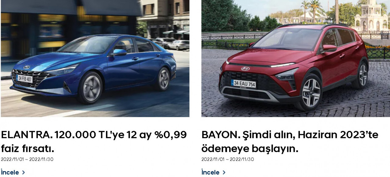 Sıfır araçta damping Hyundai 25 bin TL indirim yaptı yetmedi üzerine 7 ay ertelemeli taşıt kredisi başlattı