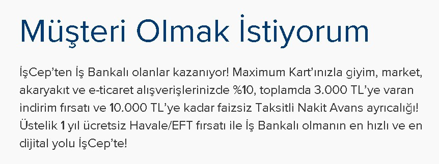 Bu kampanya başvuru rekoru kırar! İş Bankası maximum kredi kartı alanlara 3000 TL indirim 10000 Lira faizsiz taksitli nakit avans verecek