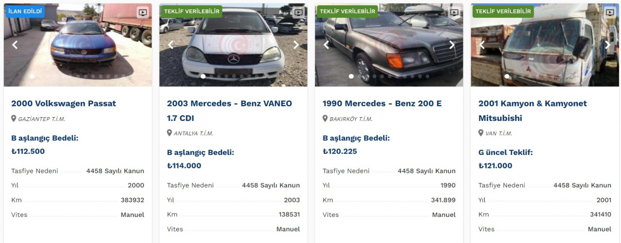 Volkswagen Golf 93 Bin TL, Passat 112 Bin TL! Devlet ikinci el araçları elden çıkarıyor!