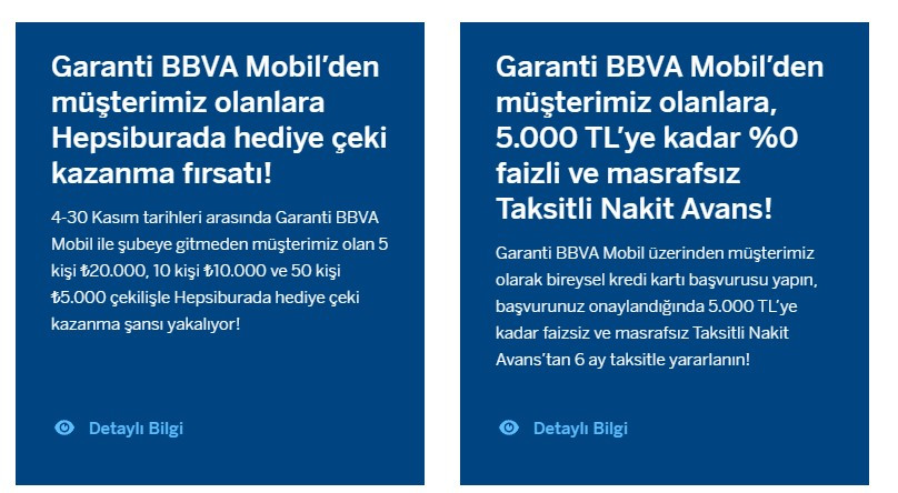 Garanti BBVA Bankası mobil uygulamasını indiren kişilere 20 bin liralık hediye çeki veriyor