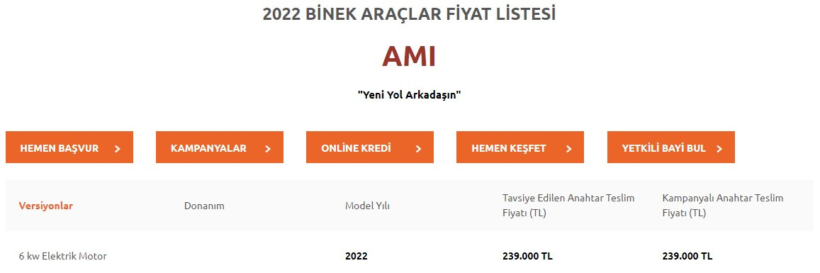 Aralık ayının en ucuz sıfır aracı 239.000 TL fiyatı ile Citroen AMI oldu!