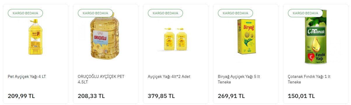 Tarım Kredi Market yok satmıştı PTT AVM'de sınırlı sayıda 5LT fiyatına 10 LT TMO Ayçiçek yağı kargo bedava kapıya teslim satışta!