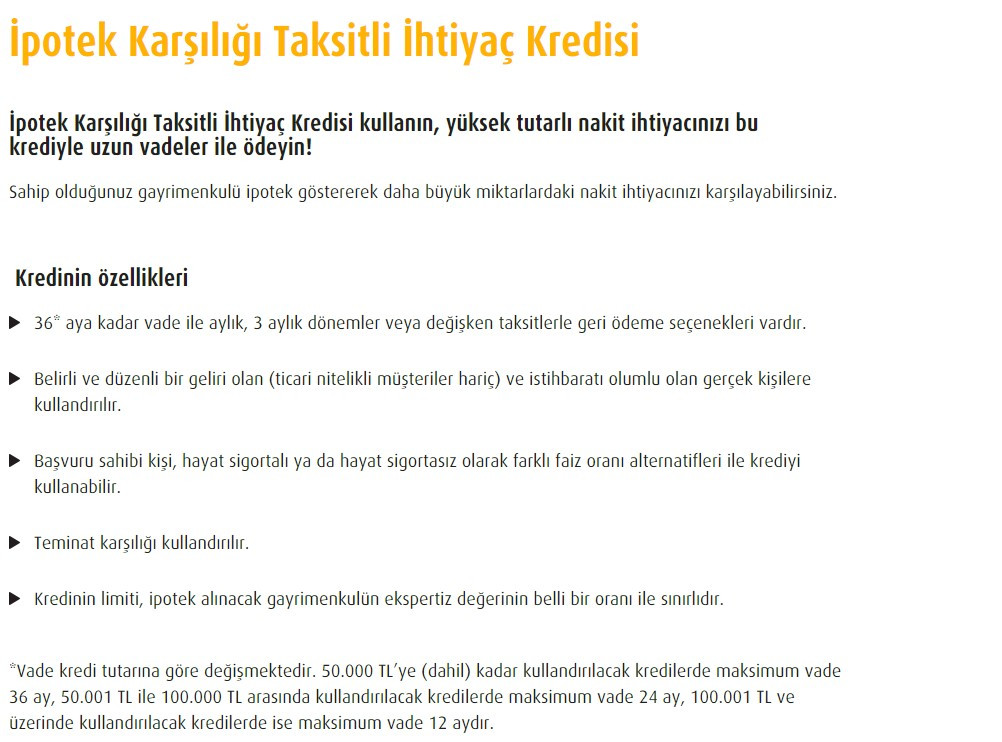 Ziraat Bankası Vakıfbank Halkbank ipotekli ihtiyaç kredisi kampanyası başlattı tapusu olana 100.000 TL kredi!