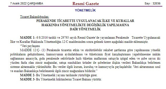 Zincir marketlere ilk müdahale! Ticaret Bakanlığı'nın kararı Resmi Gazete'de yayınlandı!