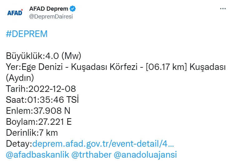 Aydın Kuşadası'nda deprem! AFAD ve Kandilli açıkladı!