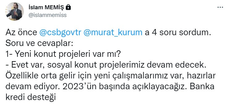 Çevre Bakanı Murat Kurum'dan imar affı ve düşük faizli konut kredisi açıklamaları!