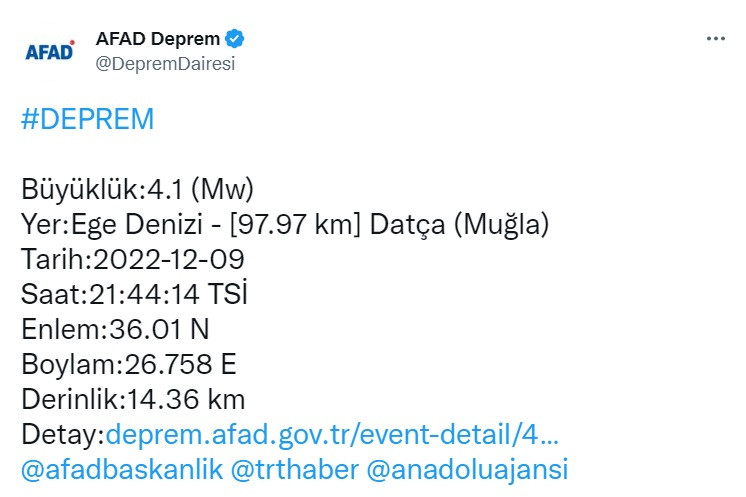 AFAD açıkladı, Muğla depremle sallandı!