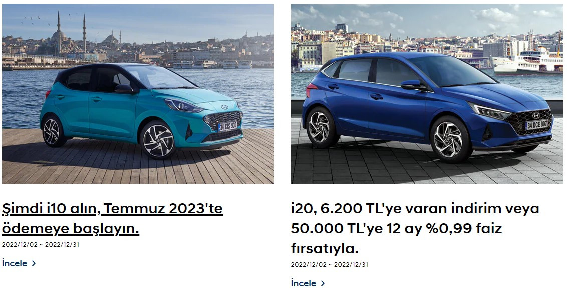 Kendisi küçük desteği büyük! Hyundai i10 şimdi al Temmuz 2023'de taşıt kredisi desteği ile satışta