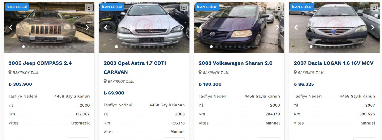 Opel Astra 69 Bin TL, Dacia Logan 86 Bin TL! Ticaret Bakanlığı satış ilanı yayınladı!