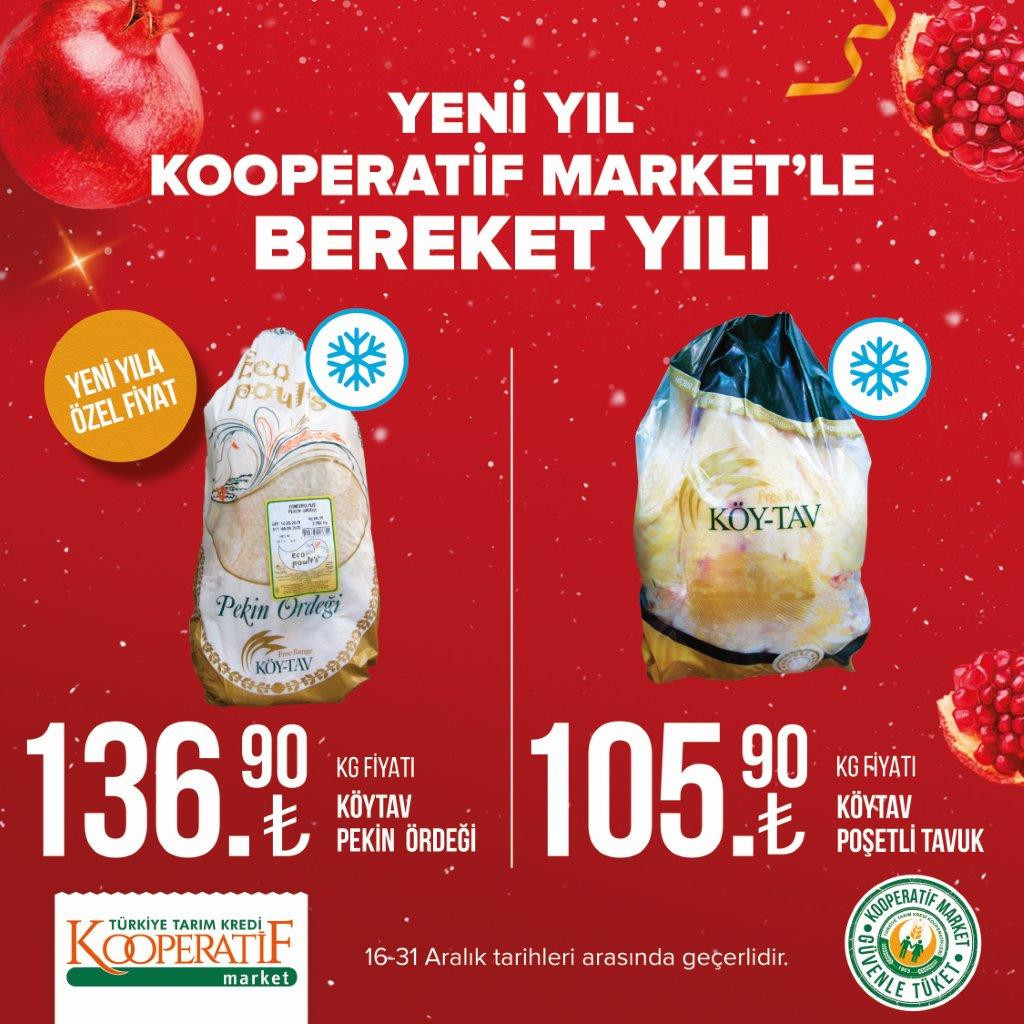 Tarım Kredi marketlerde 600 ürün indirime girdi! Yılbaşı indirimleri belli oldu!