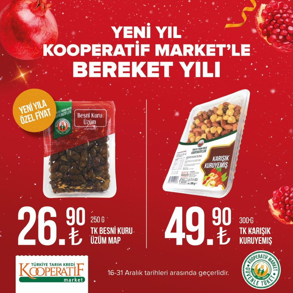 Tarım Kredi marketlerde 600 ürün indirime girdi! Yılbaşı indirimleri belli oldu!