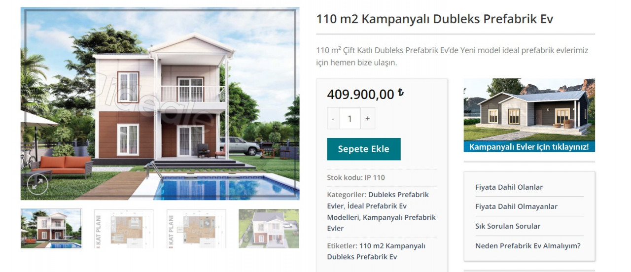 Prefabrik villanın 200 Bin TL'si devletten! Sadece 210 Bin TL'ye villa sahibi olun!