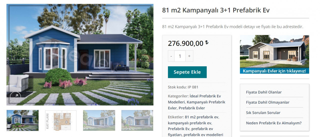 76.900 TL'ye müstakil ev sahibi olunuyor! Devlet destekli 81 metrekare 3+1 prefabrik ev kampanyası!