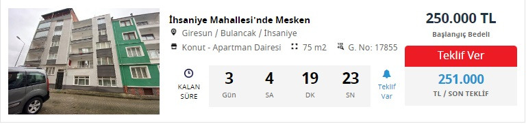 250 Bin TL'ye Ziraat Bankası'ndan satılık 2+1 ev!