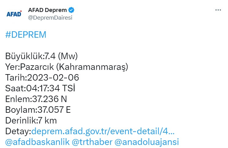 AFAD'dan çok şiddetli deprem duyurusu! Gaziantep, Kahramanmaraş, Diyarbakır çok fena sallandı!