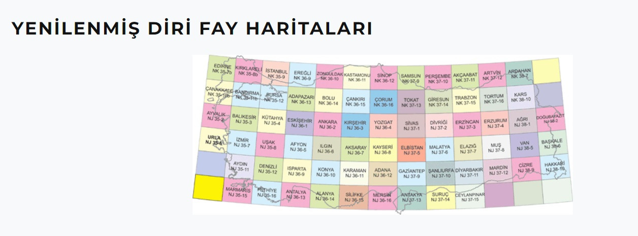 MTA yenilenmiş diri fay haritasını yayınladı! Bu illerin altından diri faylar geçiyor!