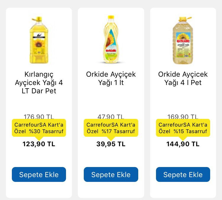 CarrefourSA'dan görülmemiş indirim! Ayçiçek yağına yüzde 30'a varan indirim yaptı