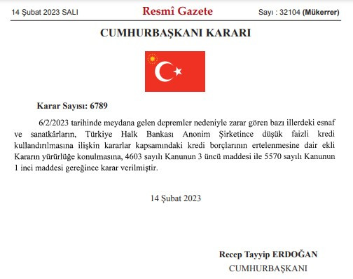 Kredi borcu olanlar için Resmi Gazete'de Cumhurbaşkanı kararı yayımlandı! Halkbank borçları erteledi