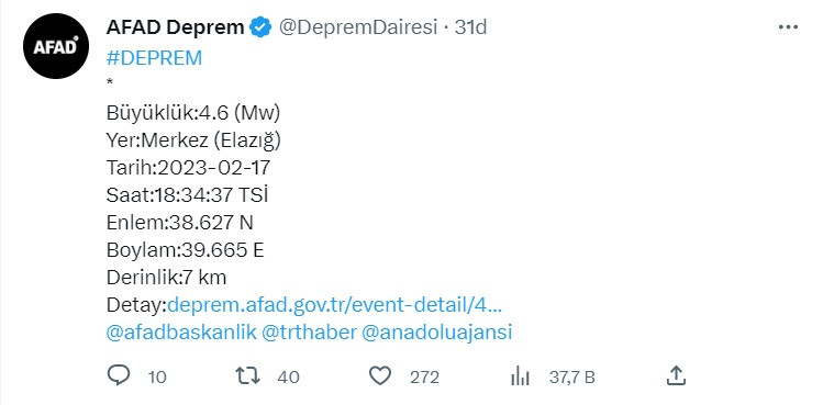 Elazığ'da korkutan deprem! AFAD açıklama yaptı!