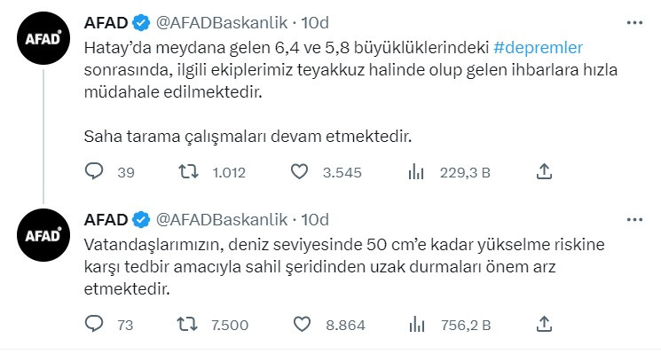 Hatay iki defa şiddetli sallandı, AFAD'dan tsunami uyarısı yapıldı!