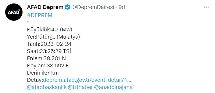 Malatya'da deprem! AFAD açıkladı, deprem bölgesi sallandı!