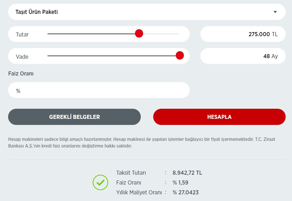 275 Bin TL'lik kampanya açıklandı! Ziraat Bankası'ndan taşıt kredisi duyurusu!