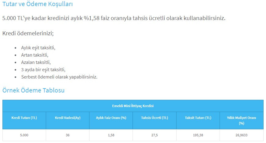 Halkbank emeklilere 6.5 TL taksitle 5.000 TL anında kredi veriyor!