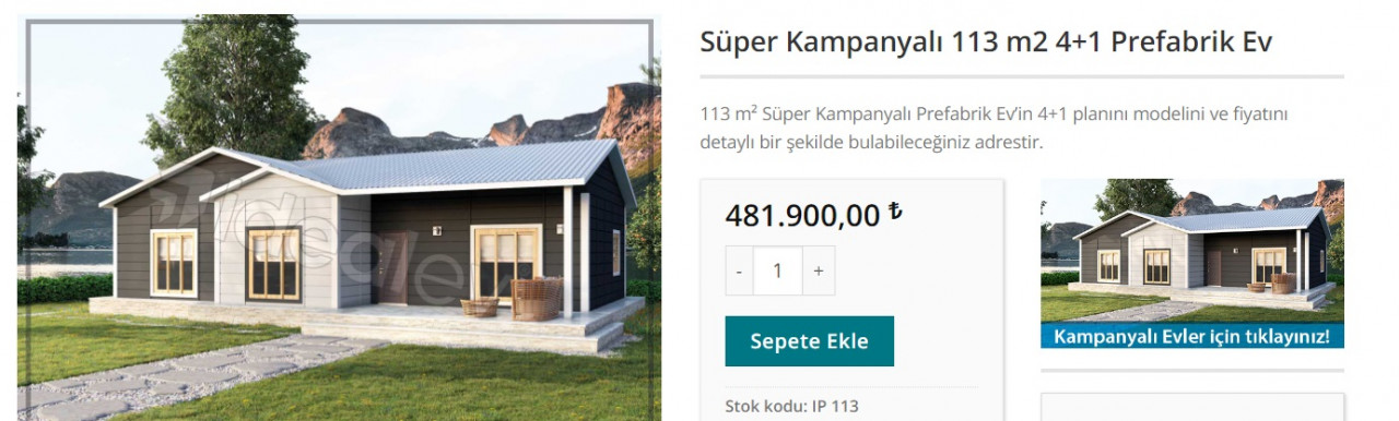 Devlet katkısıyla villa konforu! 4+1 prefabrik ev anahtar teslim 281.900 TL!