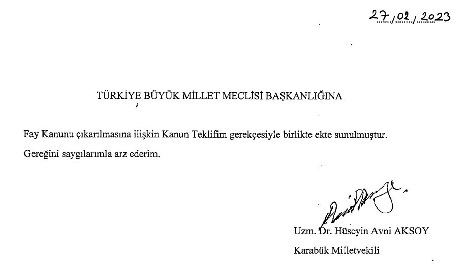 485 diri fay hattı için  Fay Yasası meclise sunuldu! O il ve ilçelerde yer alan konutlar taşınacak