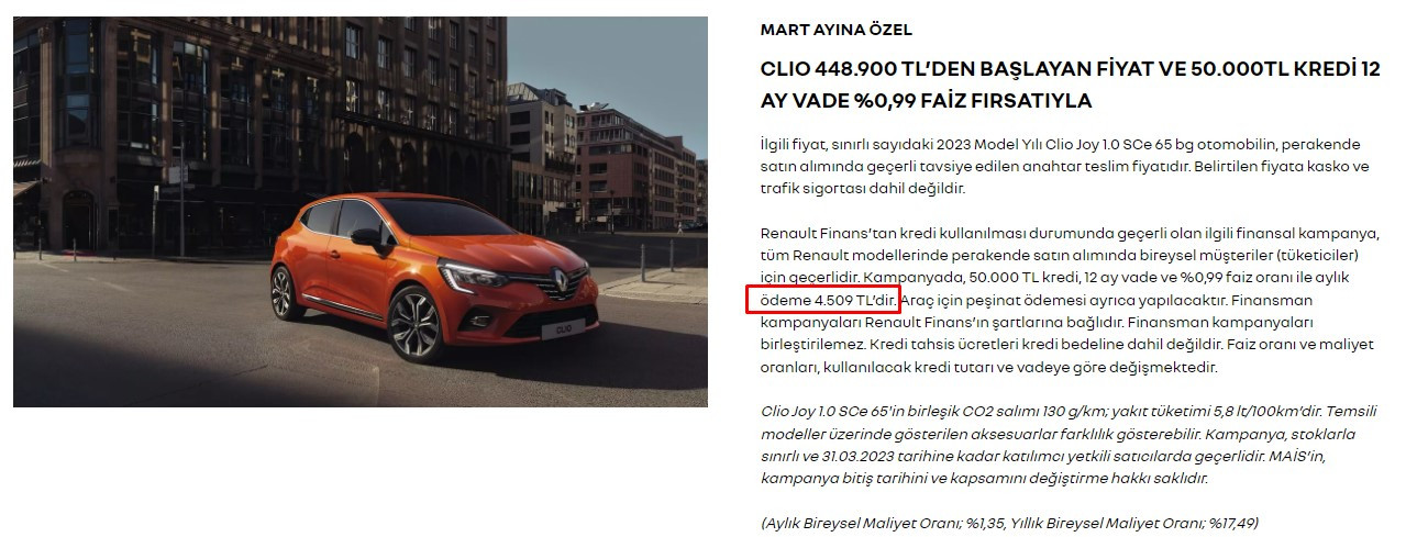 Sıfır araçta bayramlık kampanya! 2023 model Renault Clio 4.509 TL taksitle satışta