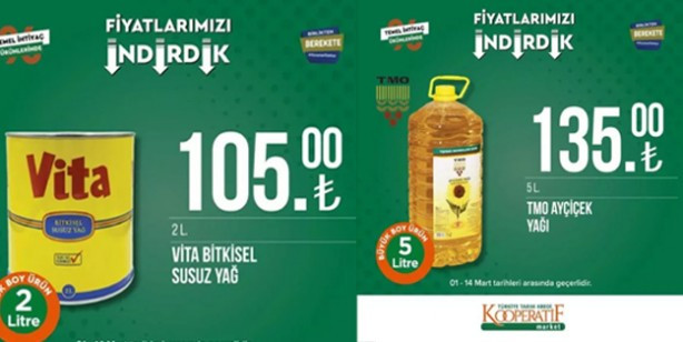 Tarım Kredi Marketlerde 5 litrelik yağ ay sonuna kadar o fiyattan satılacak! Kaçırmayın