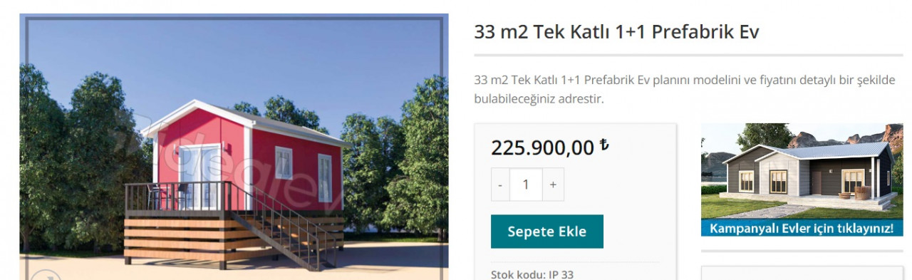 Devlet desteği alana 1+1 prefabrik ev 25.900 TL!