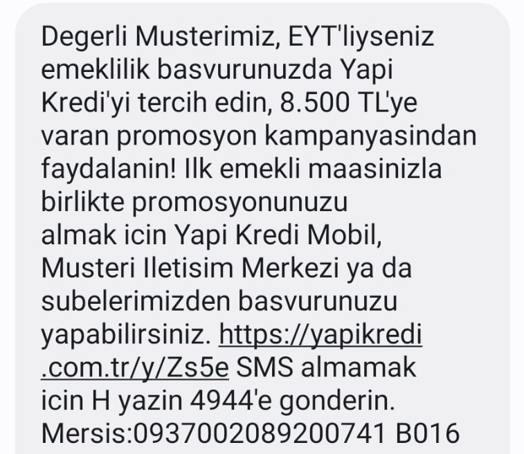 Bu jest emeklileri mest edecek! Yapı Kredi Bankası emeklilere SMS gönderdi 8.500 TL nakit para yatırılıyor