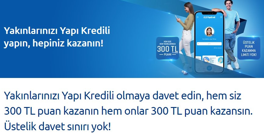 Yapı Kredi bankası duyurdu! Yakınlarını YKB'li yapanlara 3.000 TL para ödülü