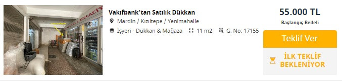 Vakıfbank'tan fırsat ilanları! 55 Bin TL'ye dükkan, 155 Bin TL'ye konut satılacak!