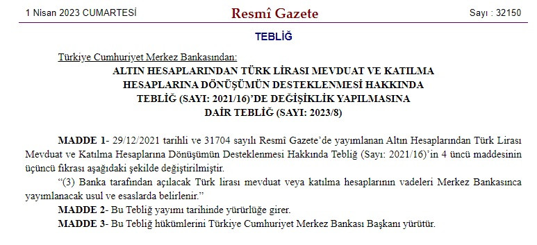 KKM hesapları için iki yeni düzenleme daha! Merkez Bankası'ndan altın ve döviz kararı!