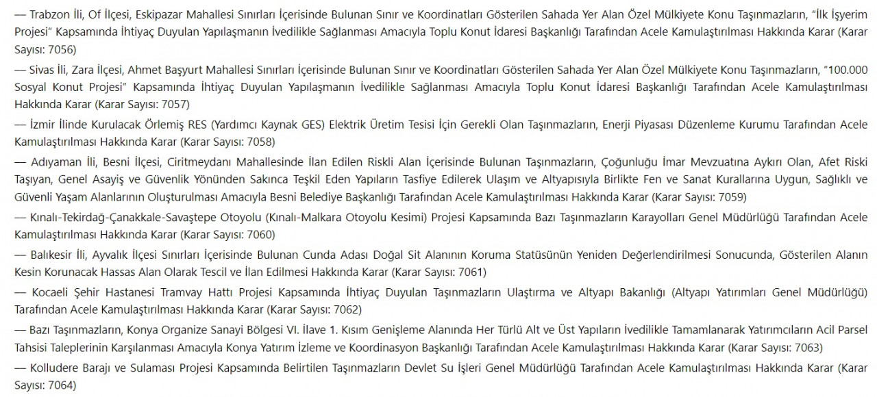 Cumhurbaşkanı Erdoğan imzaladı! Bu illerde TOKİ projeleri için acele kamulaştırma kararları!