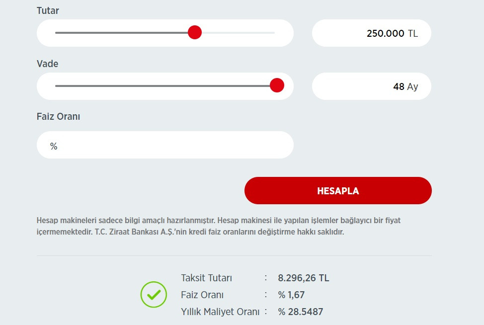 Kamu bankaları faizleri yeniledi! Ziraat, Vakıfbank, Halkbank 250 Bin TL taşıt kredisi taksitleri!