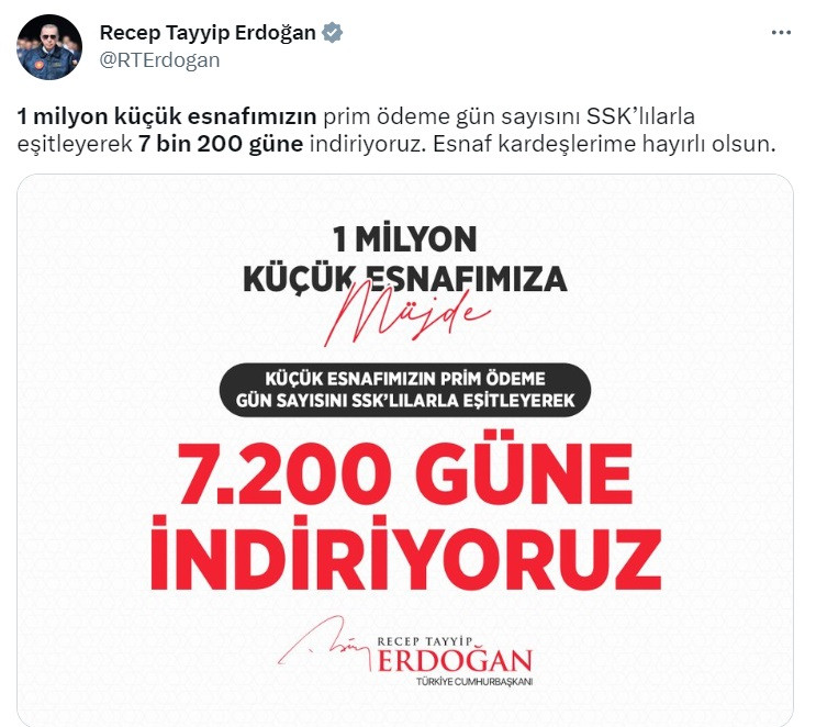 Cumhurbaşkanı Erdoğan müjdeledi! 5 yıl erken emeklilik geliyor!