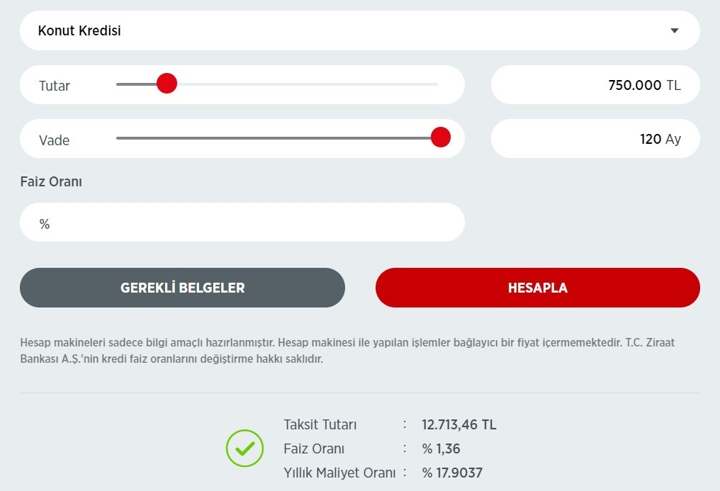 Sıfır veya ikinci el fark etmiyor! Ziraat Bankası bu taksitle 750 Bin TL konut kredisi veriyor!