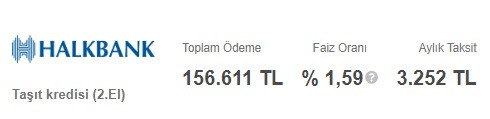 Düşük faiz, 48 ay vade! İkinci el araç alacaklara 100 Bin TL kredi desteği Halkbank'ta!
